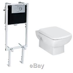 Mestole Bathroom Wall Hung Wc Toilet Frame Concealed Cistern & Soft Close Seat