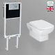 Metro 2 Bathroom Wall Hung Wc Toilet Frame Concealed Cistern & Soft Close Seat