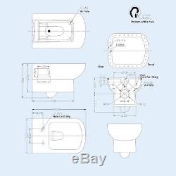 Metro 2 Bathroom Wall Hung Wc Toilet Frame Concealed Cistern & Soft Close Seat