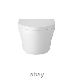 Mila Round Wall Hung Ceramic Toilet Pan & Soft Close & Seat, 400mm Balterley