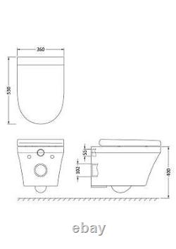 Mila Round Wall Hung Ceramic Toilet Pan & Soft Close & Seat, 400mm Balterley