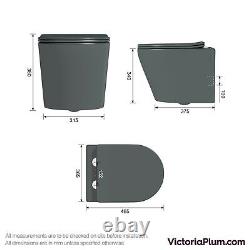 Mode Orion charcoal grey wall hung toilet and soft close seat