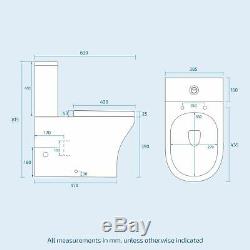 Modern 600 mm White Basin Sink Vanity Wall Hung and Close Coupled Toilet Lyndon