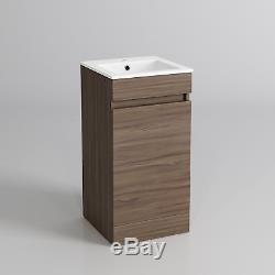 Modern Bathroom Walnut Storage Cabinet Ceramic Basin Vanity Unit Toilet Unit WC