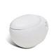 Modern Ceramic Egg Design Wall Hung Toilet With Soft Close Seat For Bathroom White