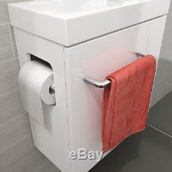 Modern Cloakroom Freestanding & Wall Hung Vanity Basin Sink Unit & Toilet White