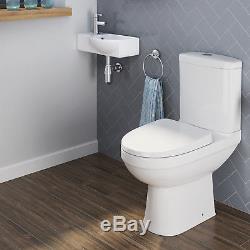 Modern Close Coupled Toilet And Wall Hung Basin Cloakroom Bathroom Suite BSP2164