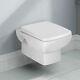 Modern Compact Gloss White Wall Hung Ceramic Toilet With Soft Close Seat