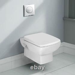 Modern Compact Gloss White Wall Hung Ceramic Toilet with Soft Close Seat