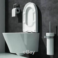 Modern Design White Wall Hung Toilet WC Ceramic Pan With Soft Close Seat