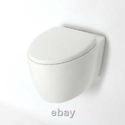 Modern Designer White Ceramic Wall Hung Rimless Toilet with Soft Close Seat