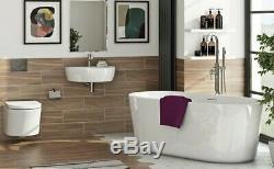 Modern Freestanding Bath Suite with Wall Hung Toilet WC Semi Pedestal Basin Sink