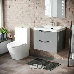 Modern Light Grey Basin Vanity Wall Hung Rimless Close Coupled Toilet Lyndon