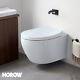 Modern Rimless Wall Hung Pan &soft Close Seat Round Square Bathroom Toilet Horow