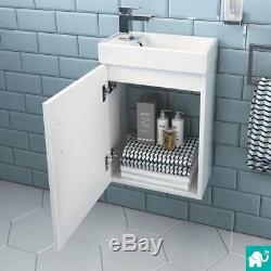 Modern Toilet & Slimline Wall Hung Basin Cabinet Cloakroom Suite