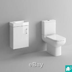 Modern Toilet & Slimline Wall Hung Basin Cabinet Cloakroom Suite
