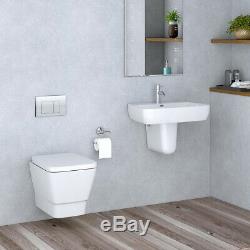 Modern Wall Hung Toilet & Basin Cloakroom Suite Toilet Frame Cistern Dual Flush