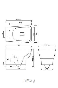 Modern Wall Hung Toilet with Soft Close Seat and Wall Mounting Frame