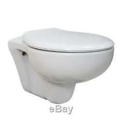 Modern Wall Hung WC Toilet Pan Soft Close BTW Adjustable Concealed Cistern Frame