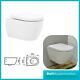 Modern White Ceramic Wall Hung Round Toilet Designer Bathroom Luxury Wc Pan