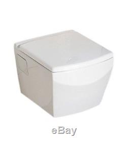 Modern White Ceramic Wall Hung Square Toilet Designer Bathroom Luxury WC Pan