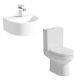 Modern White Cloakroom Bathroom Suite Toilet Wc With Wall Hung Basin Sink