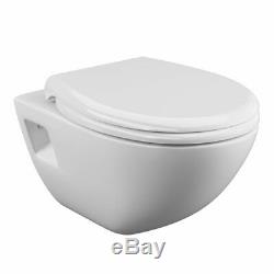 Modern White Newton Wall Hung WC Toilet Pan with Slow Close Seat Quick Release