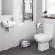Modern White Toilet & Left Hand Wall Hung Basin Cloakroom Suite