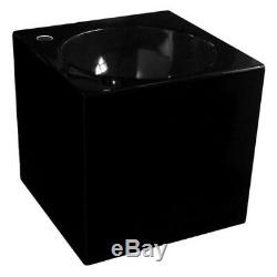 Modern bathroom cloakroom 300mm vanity wash basin sink wallhung Round CUBE