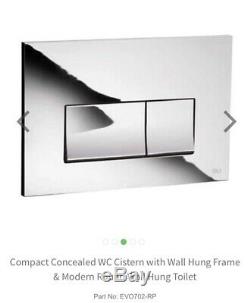 Modern wall hung white toilet, enclosed cistern, Brand New