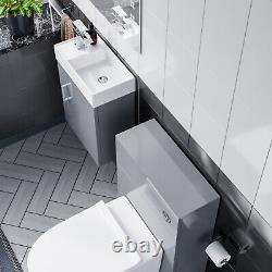 Nanuya 400 Light Grey Wall Hung Cabinet, BTW WC Unit & Soft Close Toilet Seat