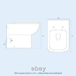 Nanuya 400mm Cloakroom Wall Hung Basin Vanity Unit & Concealed Cistern WC Toilet
