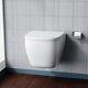Nes Home D Shaped Wall Hung Toilet Pan With Soft Close Seat & Wall Frame System