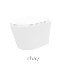 Nes Home Elliss Wall Hung Rimless Toilet Pan and WC Framed Cistern
