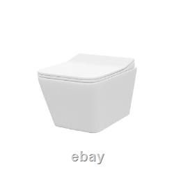 Nes Home Olton Wall Hung Rimless Toilet Pan with Framed Cistern