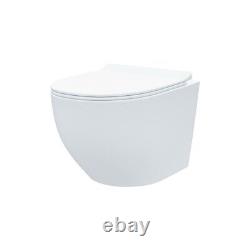 Nes Home Walmley Rimless Wall Hung Toilet Pan with Framed Cistern