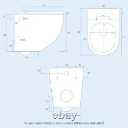 Nes Home Walmley Rimless Wall Hung Toilet Pan with Framed Cistern