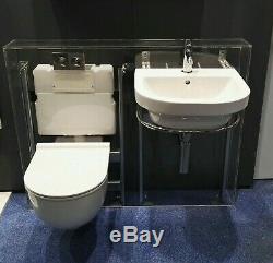 New luxury white bathroom wall hung toilet and sink
