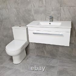 Nicky 600 or 800mm Wall Hung Vanity Sink Unit + Carrie Toilet Set Ensuite