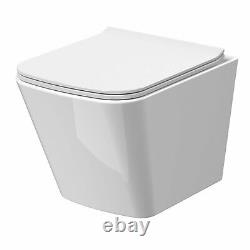 Nuie Ava Wall Hung Toilet Pan 480mm Projection Slim Sandwich Soft Close Seat
