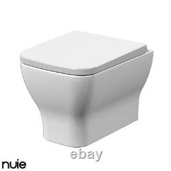 Nuie Ava Wall Mounted Hung Toilet Soft Closing Seat Compact Pan Bathroom Modern