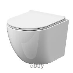 Nuie Freya Wall Hung Toilet Pan 480mm Projection Slim Sandwich Soft Close Seat