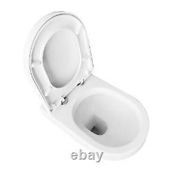 Nuie Harmony Modern Back to Wall Toilet Round Bathroom Pan White 520mm