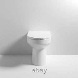 Nuie Harmony Modern Back to Wall Toilet Round Bathroom Pan White 520mm