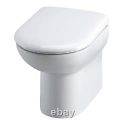 Nuie Lawton Comfort Height Back to Wall Toilet Modern Bathroom Round Pan White