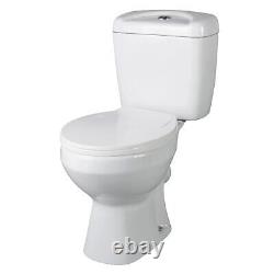 Nuie Melbourne Close Coupled Toilet with Push Button Cistern Standard Seat