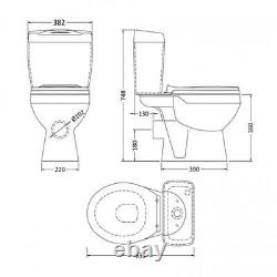 Nuie Melbourne Close Coupled Toilet with Push Button Cistern Standard Seat