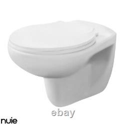 Nuie Melbourne Wall Hung Toilet & Soft Close Seat Modern Bathroom Round Pan WH