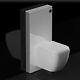 Obelisk Glass Wc Unit Concealed Cistern Frame Cabinet For Wall Hung Pan In White