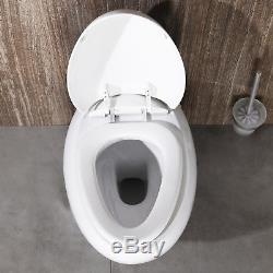 Oval Egg Design Back To Wall Hung Toilet Soft Close Seat Bathroom WC Pan